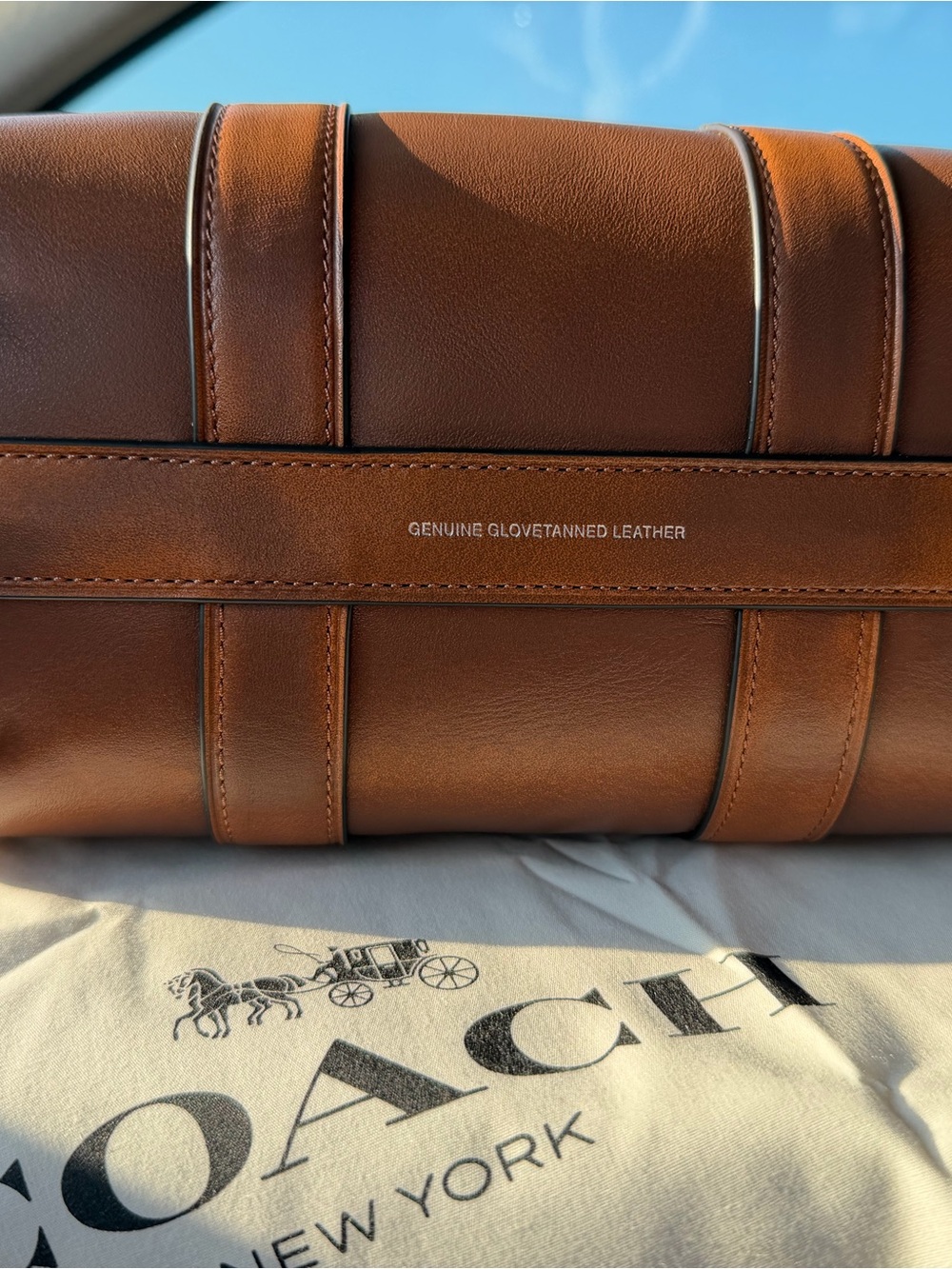 Coach Brown Loved Leather Compass 25 BTWT - Picture 8 of 8